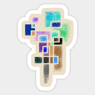 Abstract Color Cube Pattern Sticker